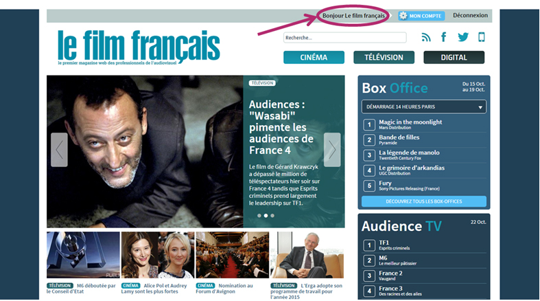 Connexion au Film Français - Etape 3